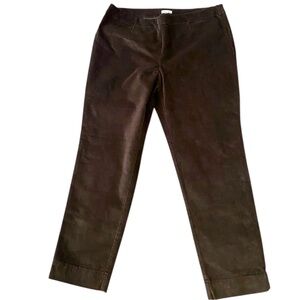 J. Jill Corduroy Flat Front Trousers Walnut Brown Straight Leg Workcore Pants 16